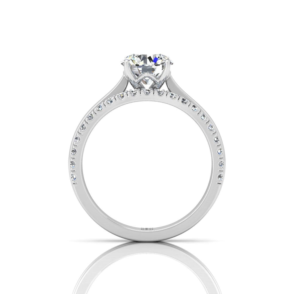 Certified Round Diamond Solitaire Engagement Ring With Curved Matching Band 1.50Carat E/VS