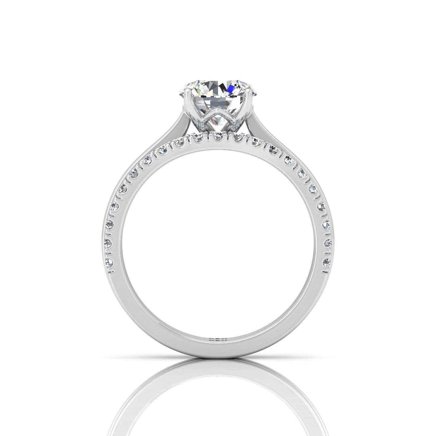 Certified Round Diamond Solitaire Engagement Ring With Curved Matching Band 1.50Carat E/VS