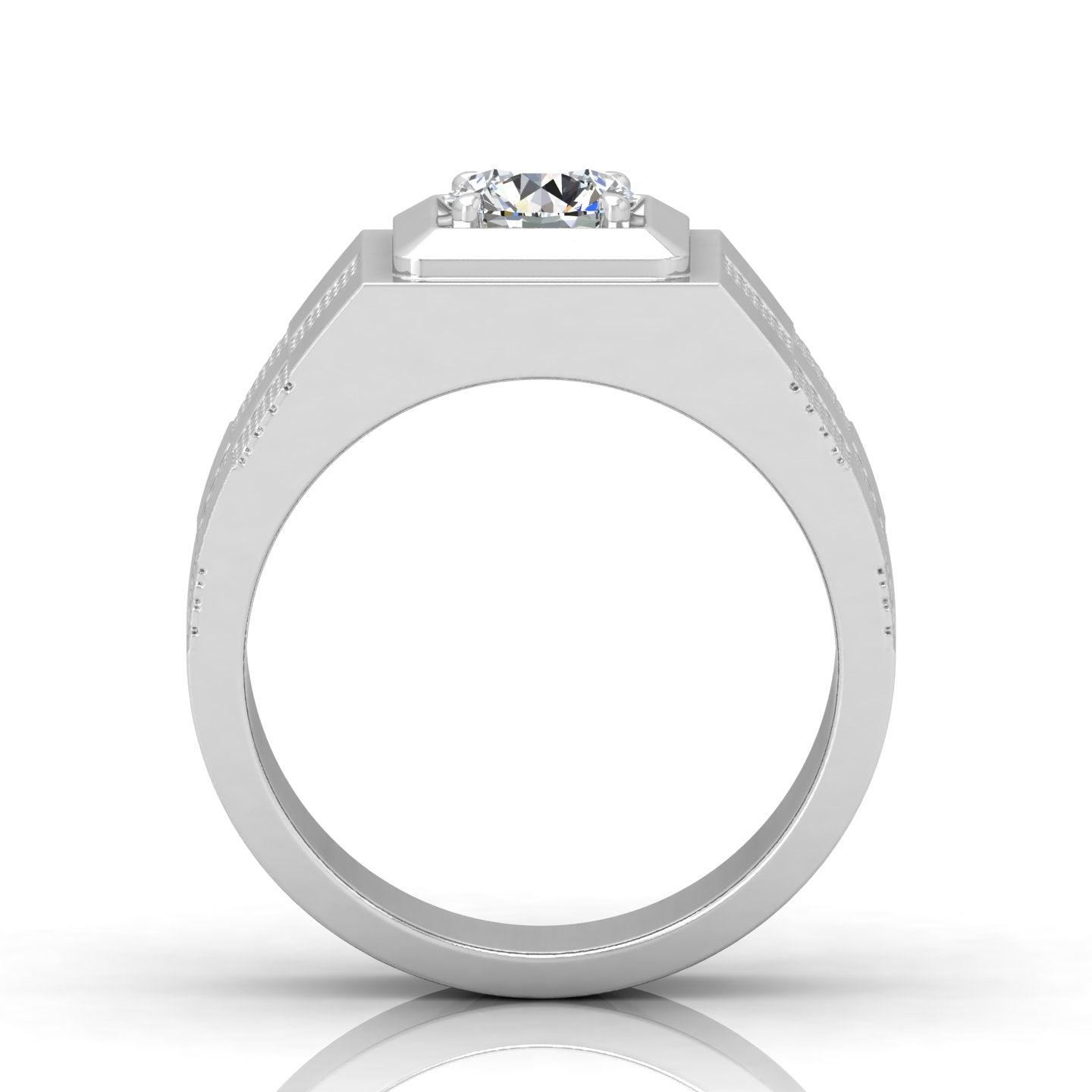 Certified E/VS 1.00Ct Round Diamond Solitaire Engagement Ring For Him