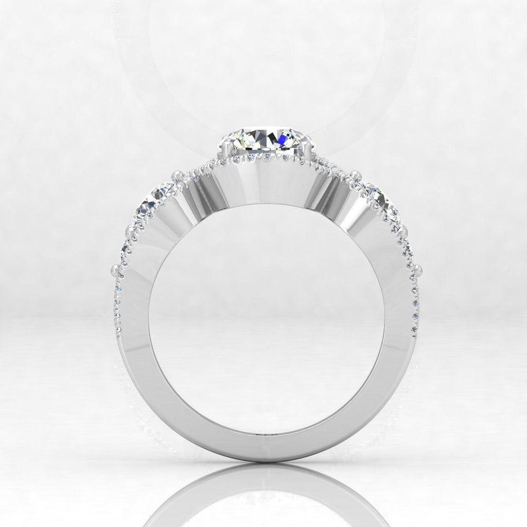Vintage Style Round Diamond Trilogy Engagement Ring in Platinum 2.00Ct