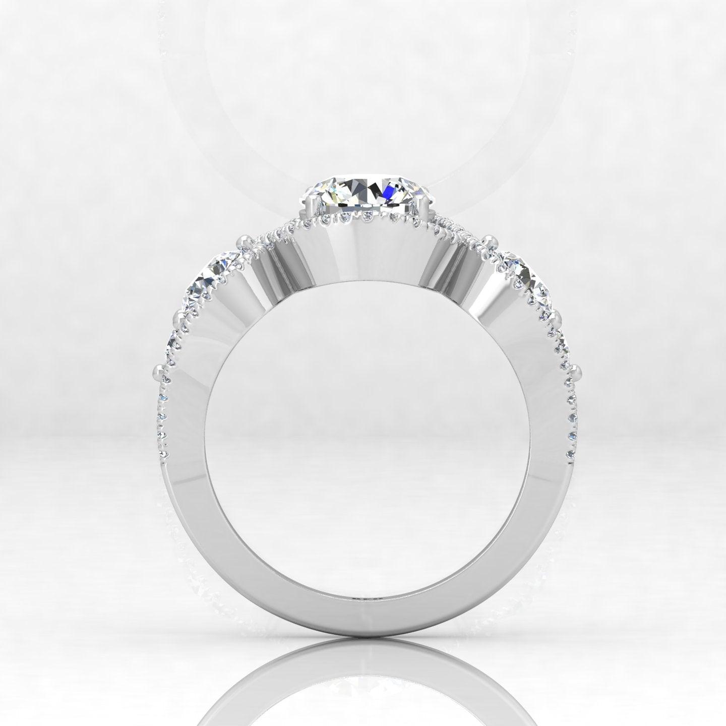 Vintage Style Round Diamond Trilogy Engagement Ring in Platinum 2.00Ct