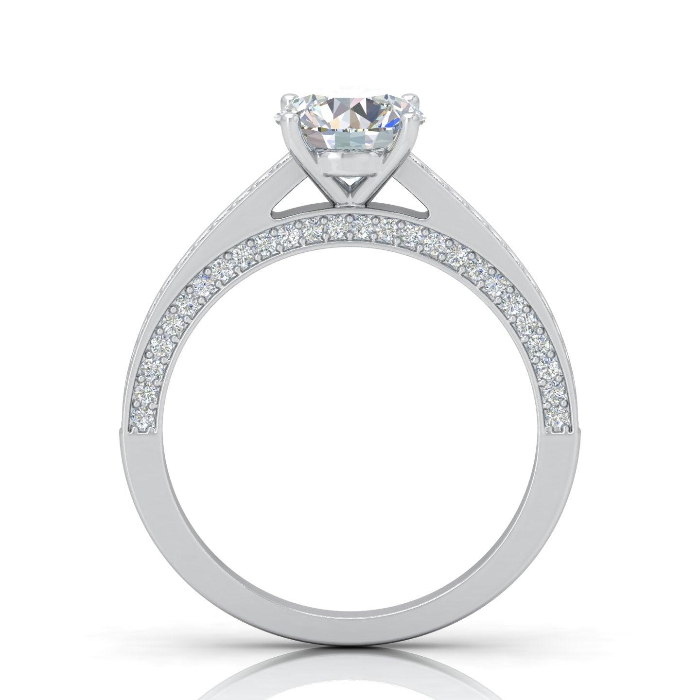 Certified Round Diamond Engagement Ring 2.00Carat E/VS