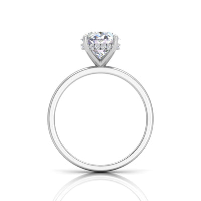 Classic Solitaire Hidden Halo Engagement Ring