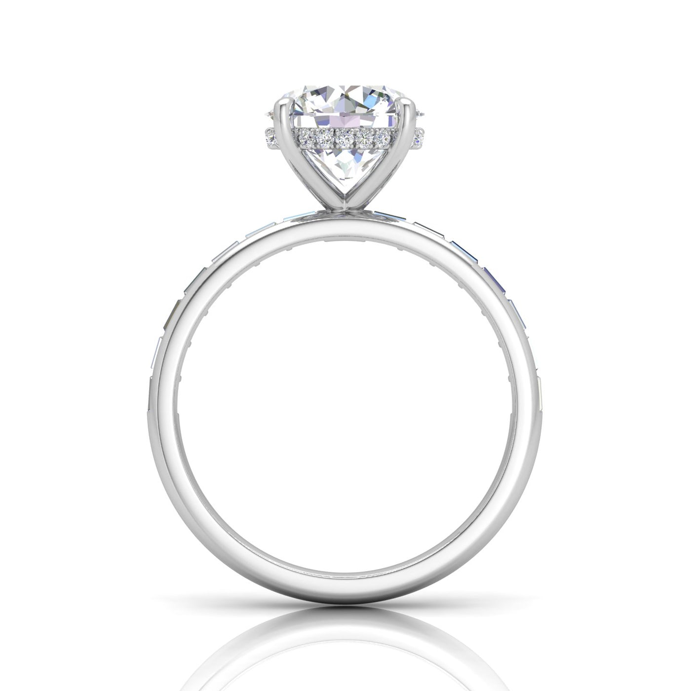 Classic Hidden Halo Channel Set Engagement Ring - Round