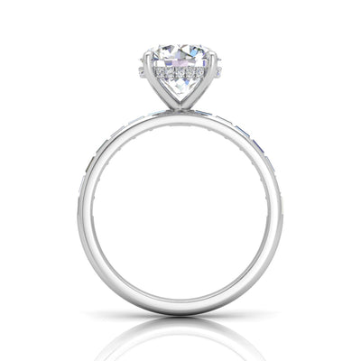 Classic Hidden Halo Channel Set Engagement Ring - Round