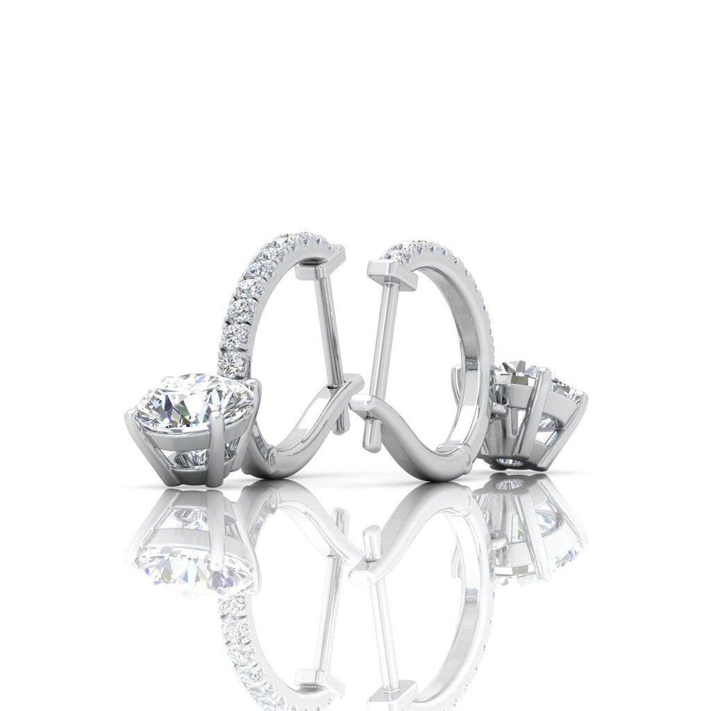 D/VS 2.50 Carat Round Diamond Dangle Drop Earrings In 18k White Gold - amadadiamons