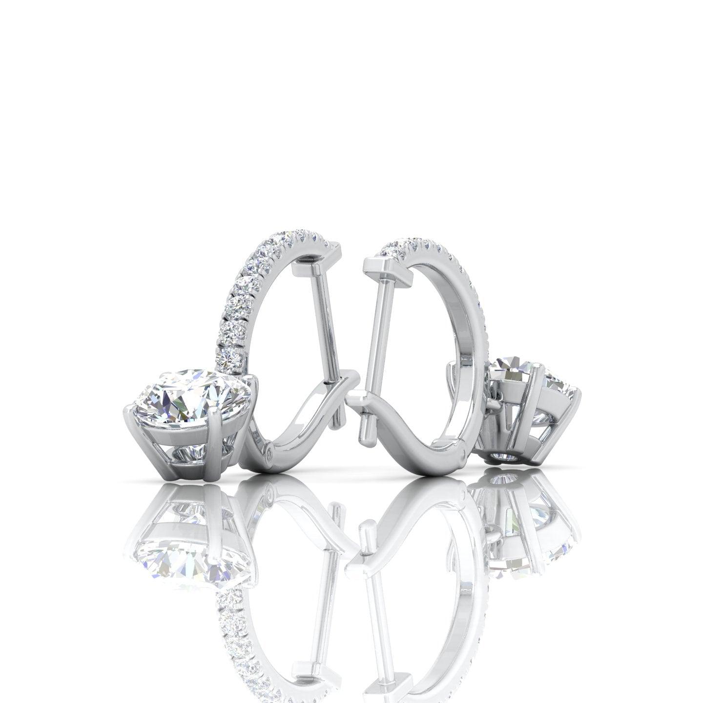 D/VS 2.50 Carat Round Diamond Dangle Drop Earrings In 18k White Gold - amadadiamons