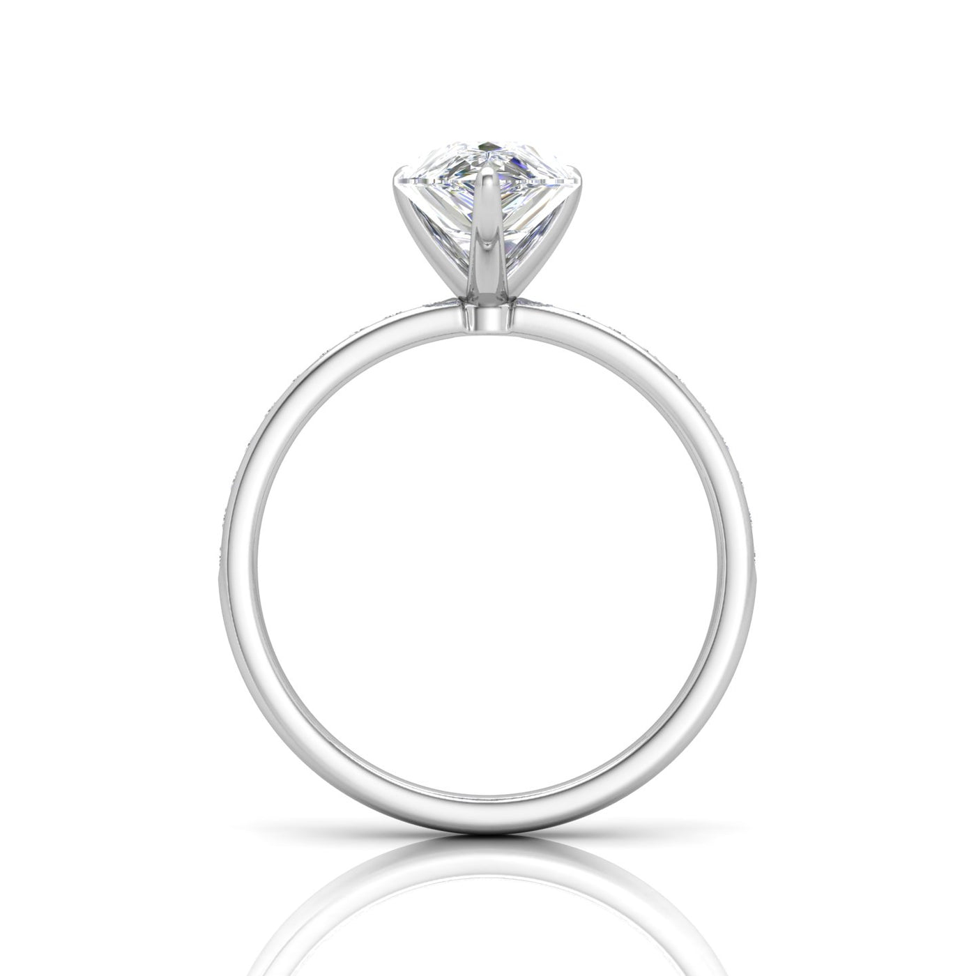 Channel Set Pear Diamond Engagement Ring