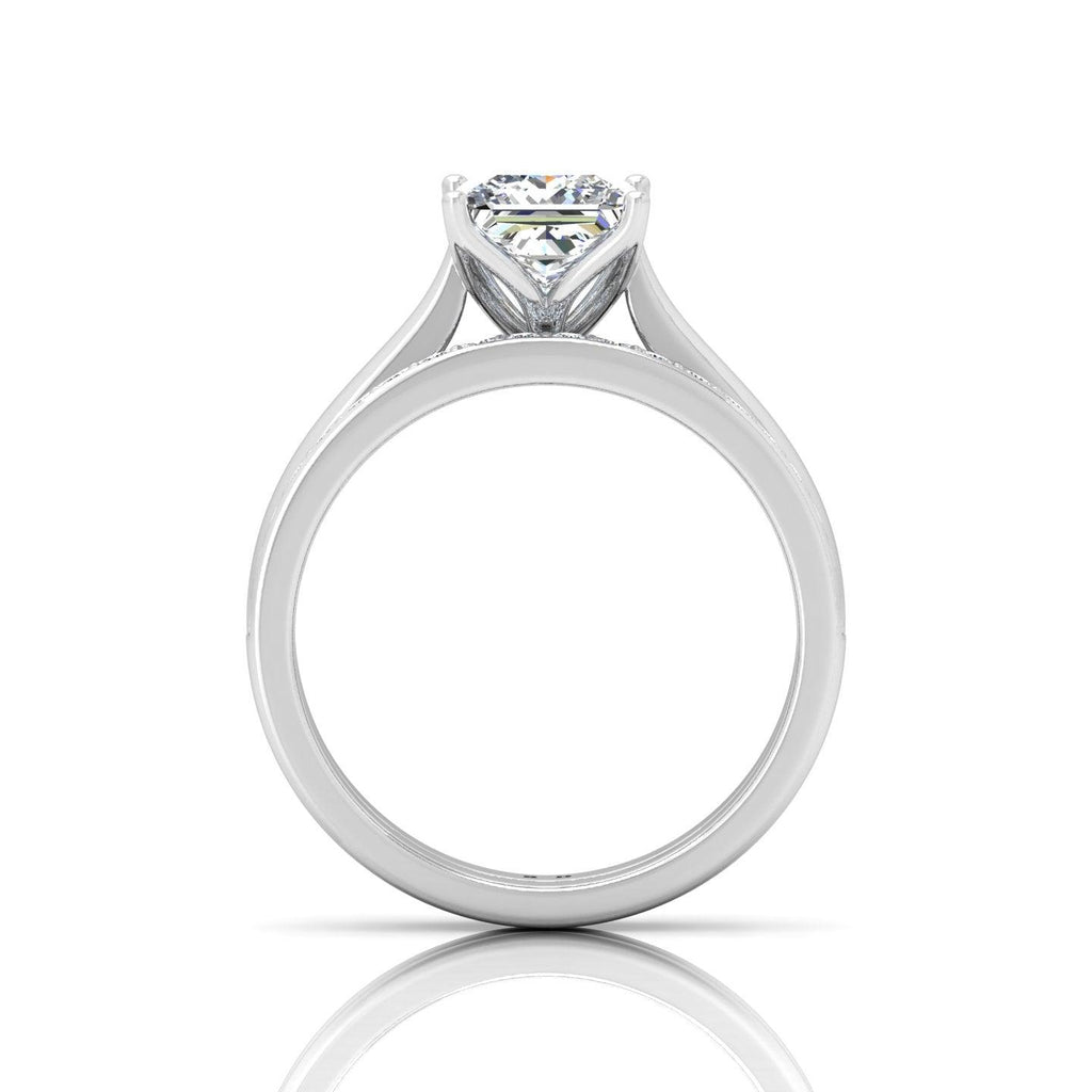 Certified Princess Diamond Bridal Set Engagement Ring