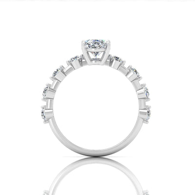 F/VS 2.00-3.00 CT Oval Cut Lab Diamond Designer Engagement Ring in Platinum