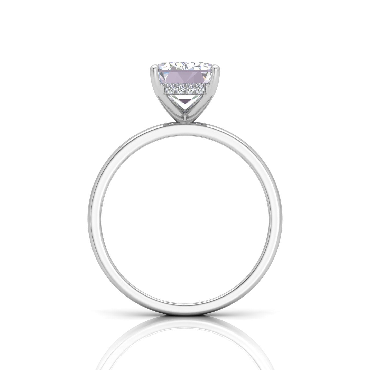 Classic Solitaire Hidden Halo Engagement Ring