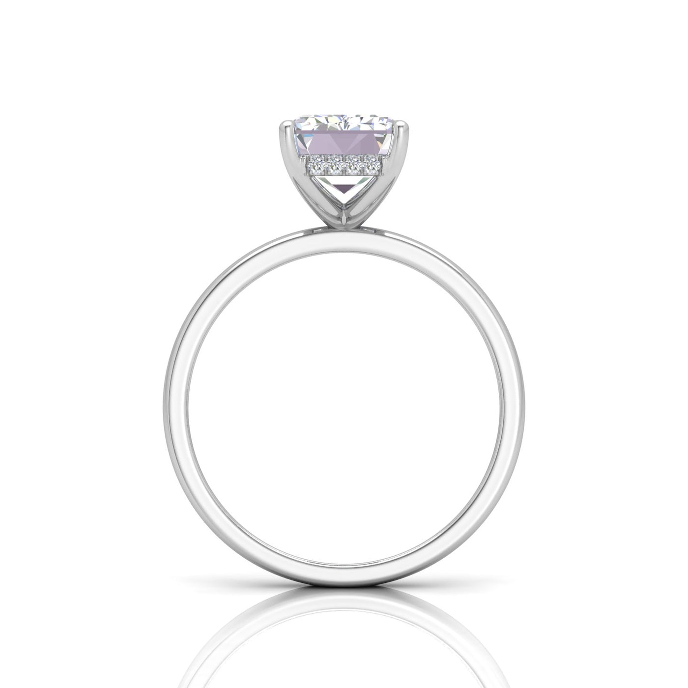 Classic Solitaire Hidden Halo Engagement Ring