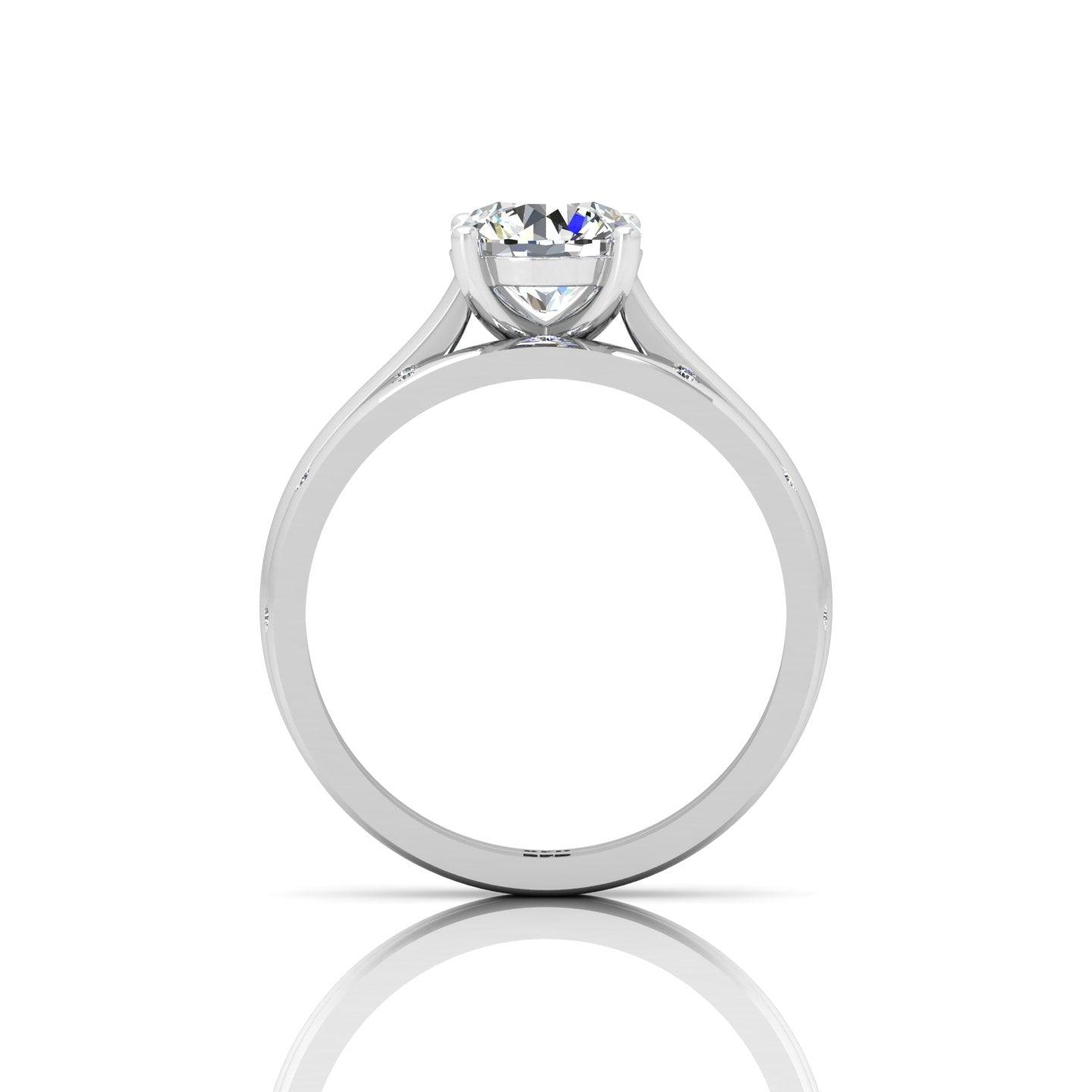 Certified Classic Round Diamond Solitaire Engagement Ring With Band 1.20ct E/VS