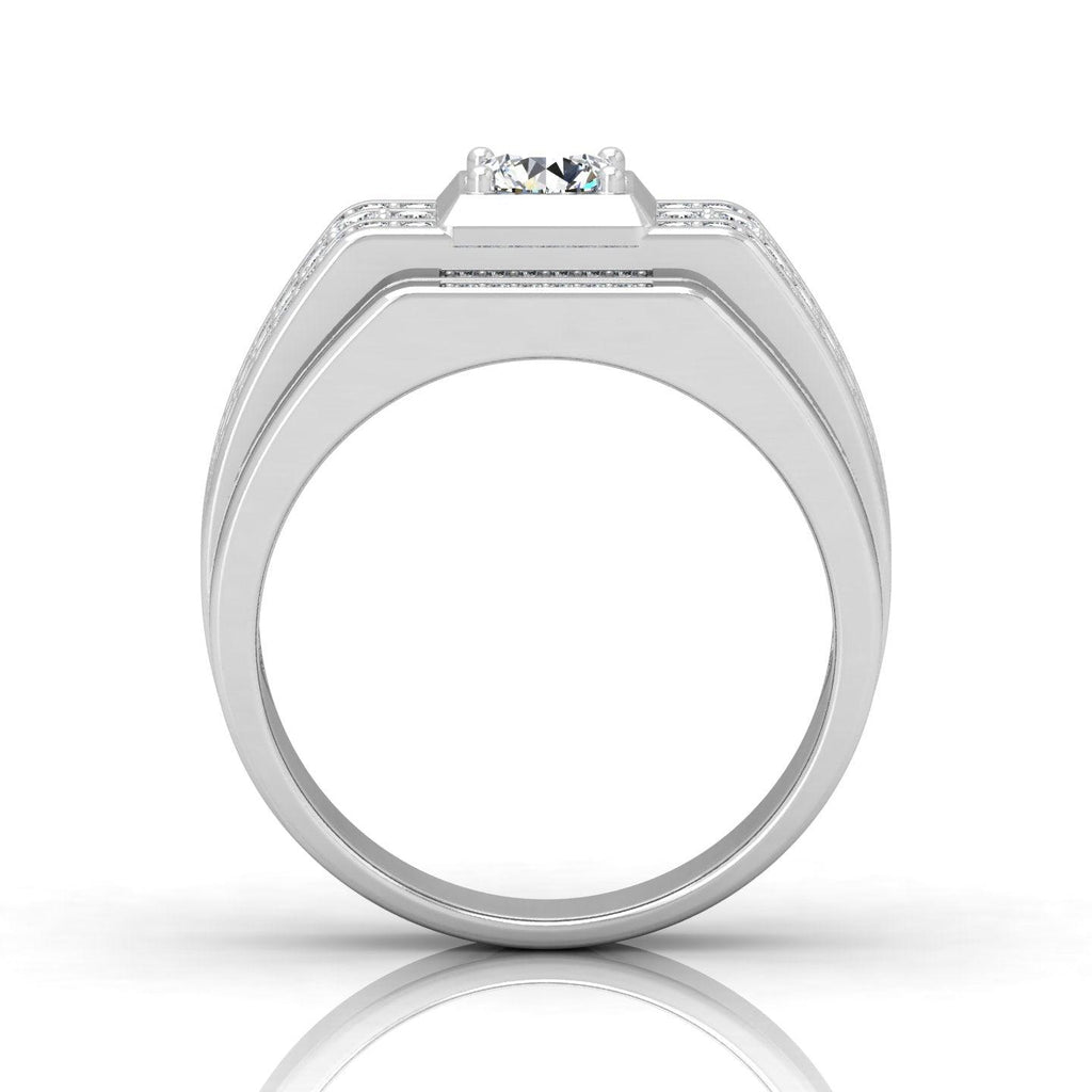 Certified 1.50ct Round Diamond Solitaire with Accents Engagement Ring for Him