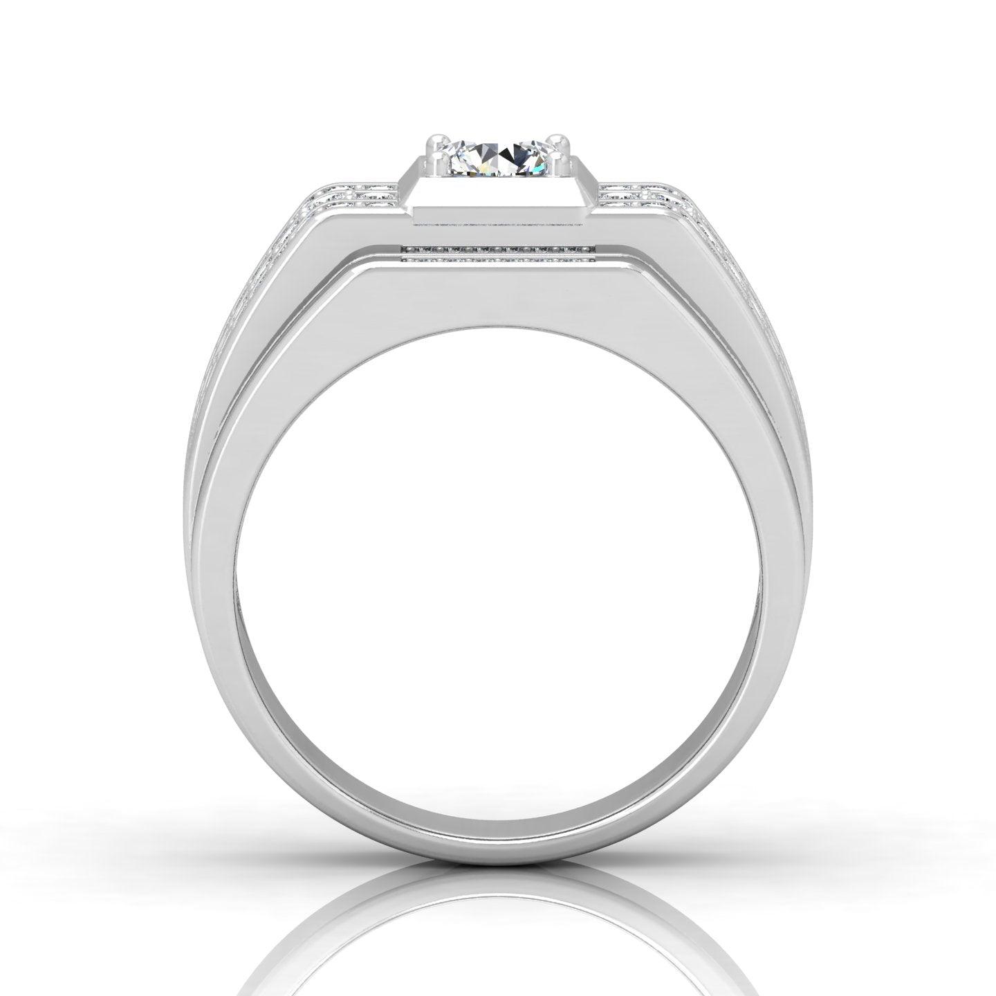 Certified 1.50ct Round Diamond Solitaire with Accents Engagement Ring for Him