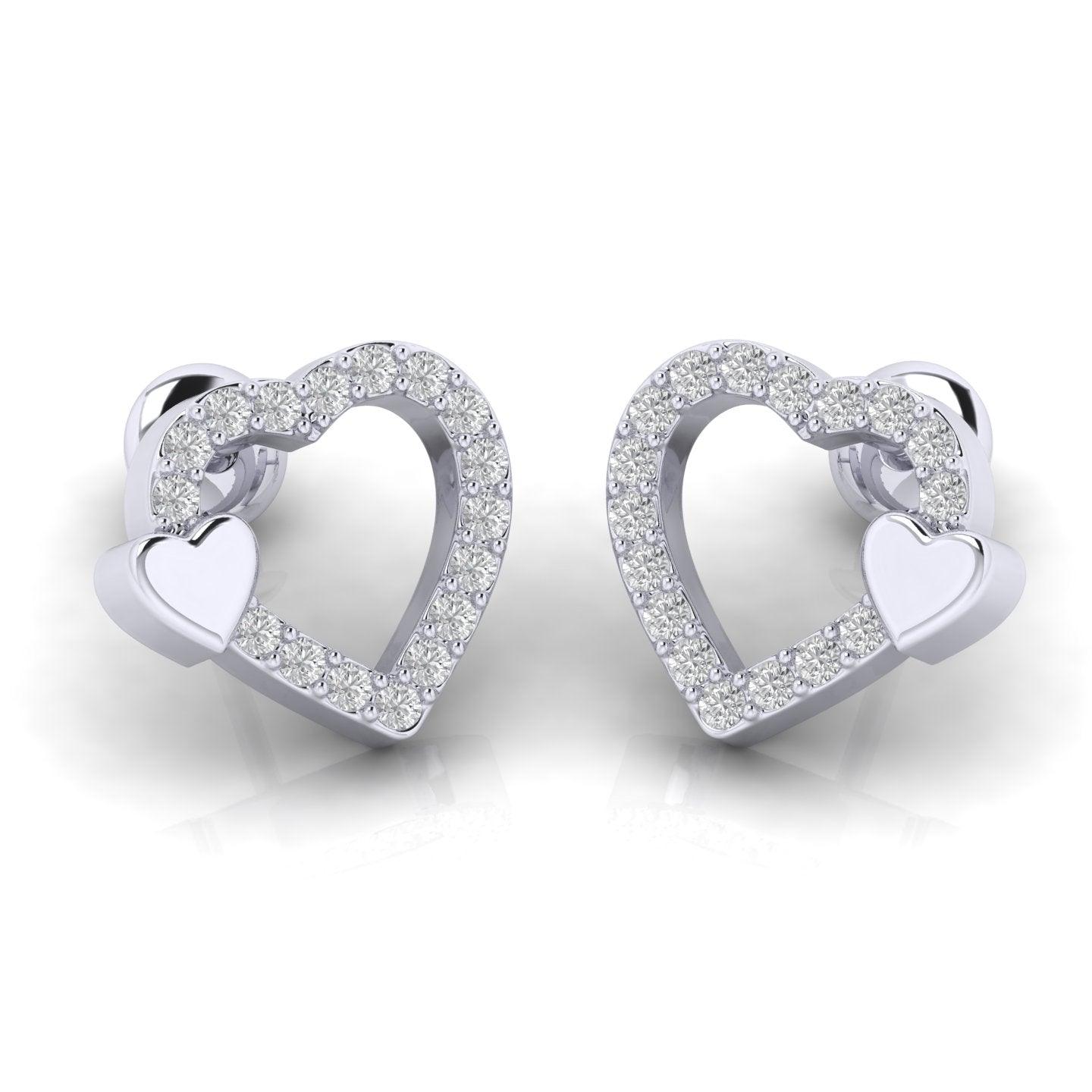 Round Diamond Heart Shape Designer Earrings