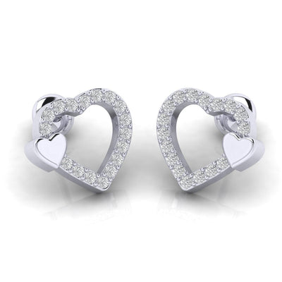 Round Diamond Heart Shape Designer Earrings