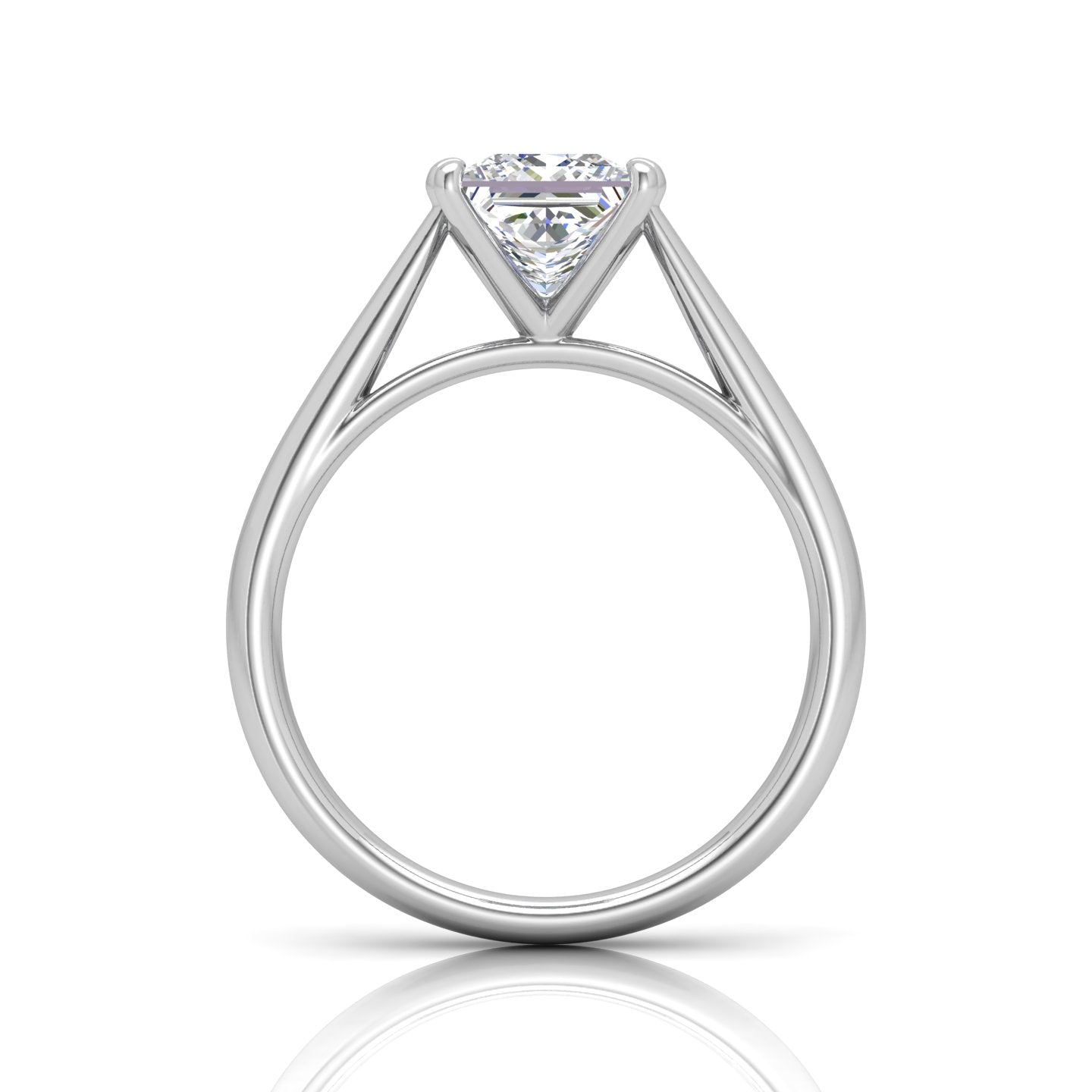 Princess Diamond Cathedral Solitaire Ring