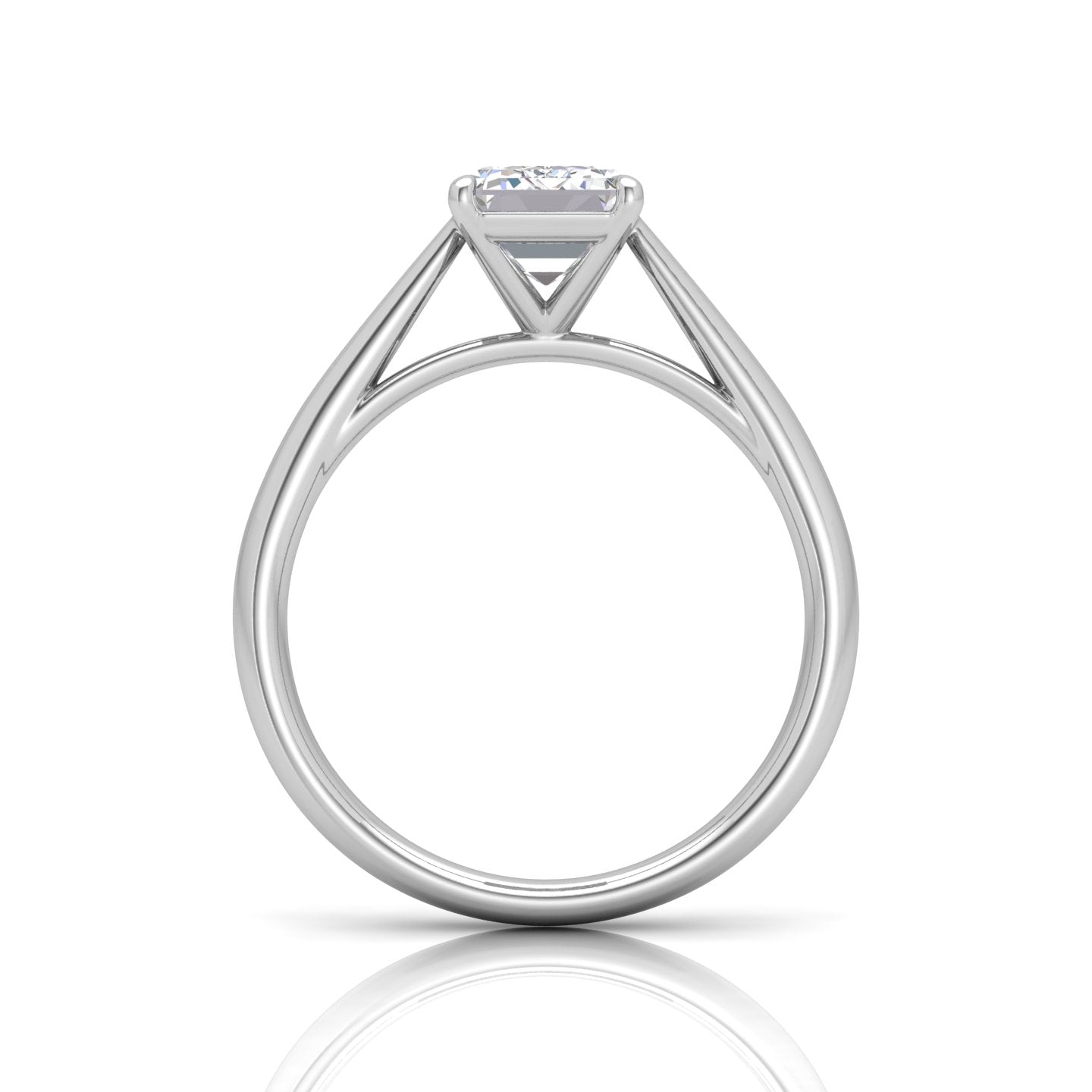 Radiant Diamond Cathedral Solitaire Ring