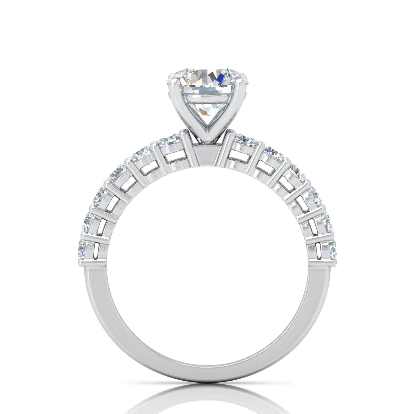 Round Diamond Designer Engagement Ring in Gold / Platinum 1.50Ct