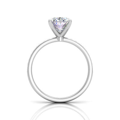 Channel Set Oval Diamond Engagement Ring