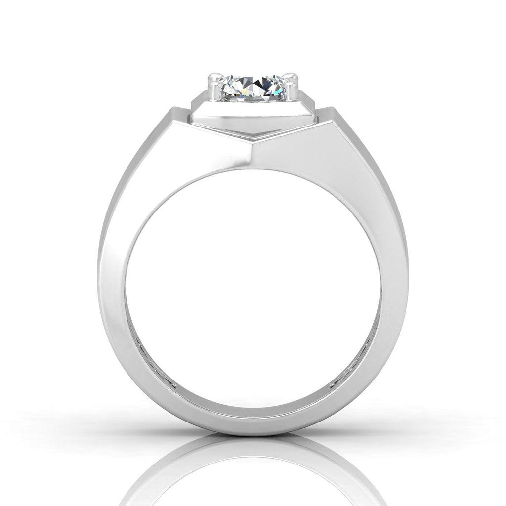 Certified F/VS Single Diamond Mens Solitaire Ring