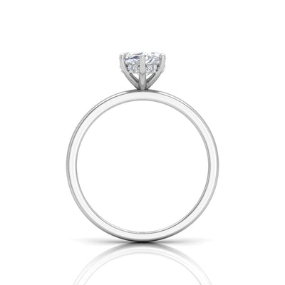 Classic Solitaire Hidden Halo Engagement Ring Marquise