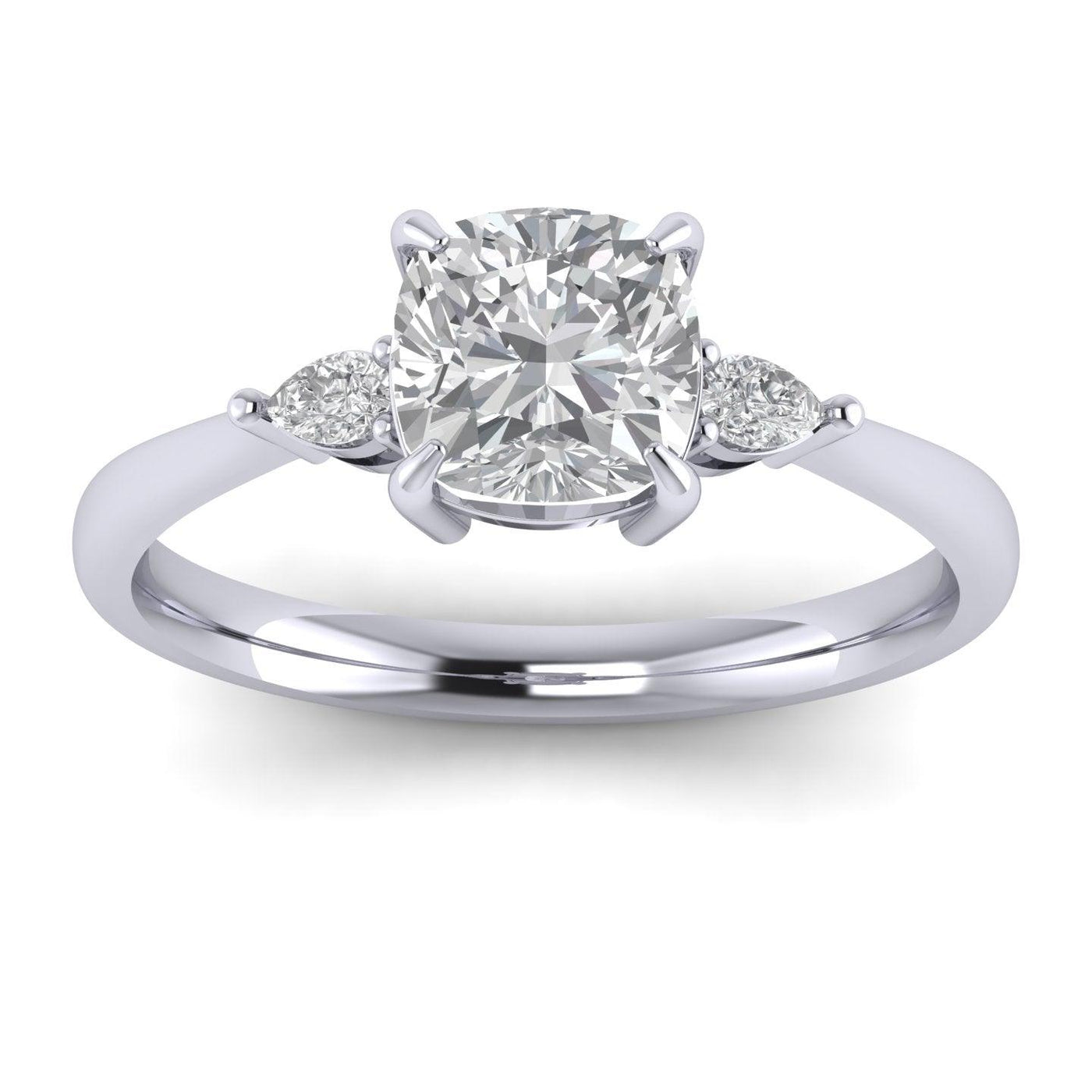 IGI Certified Cushion Diamond Engagement Ring Platinum 2.25Ct F/VS