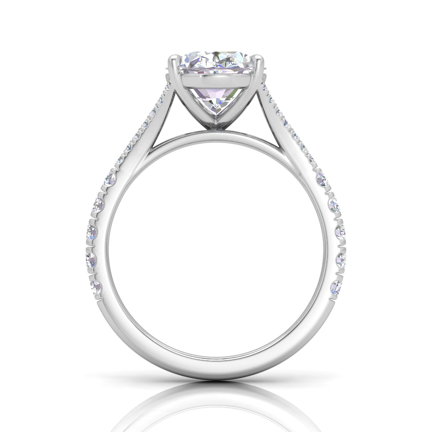 Julie Oval Diamond Split Shank Engagement Ring