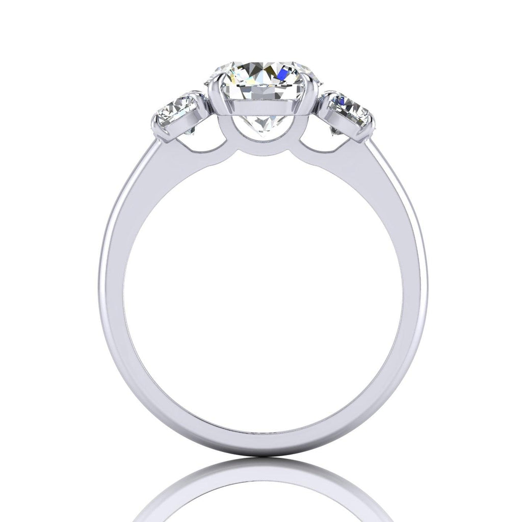 Round Diamond Three Stone Engagement Ring in Platinum 1.00Ct-3.00Ct