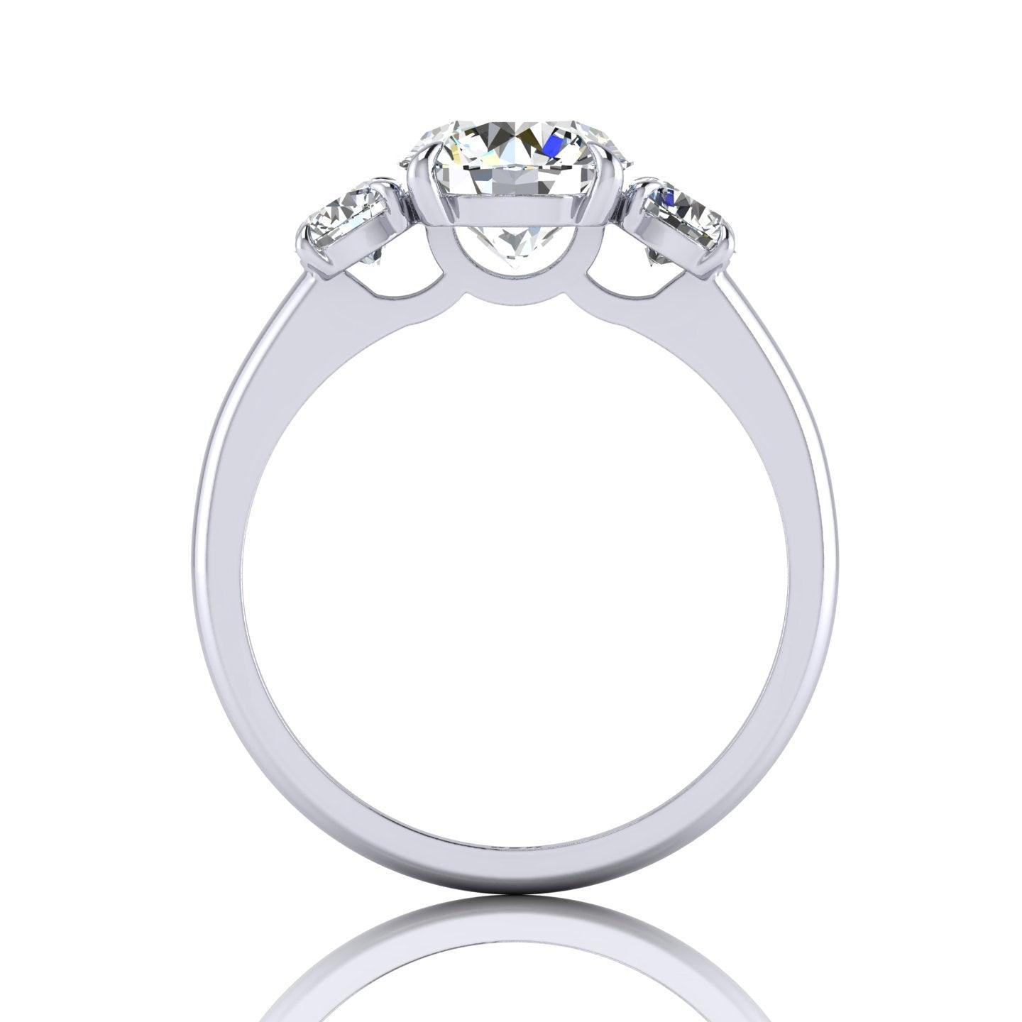 Round Diamond Three Stone Engagement Ring in Platinum 1.00Ct-3.00Ct