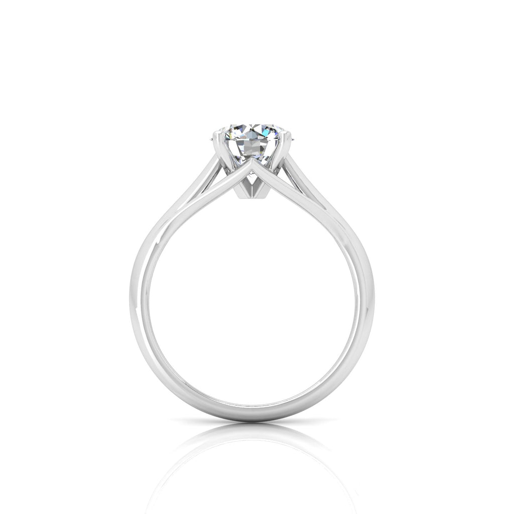 Top View of Round Brilliant Solitaire with Split Band Setting