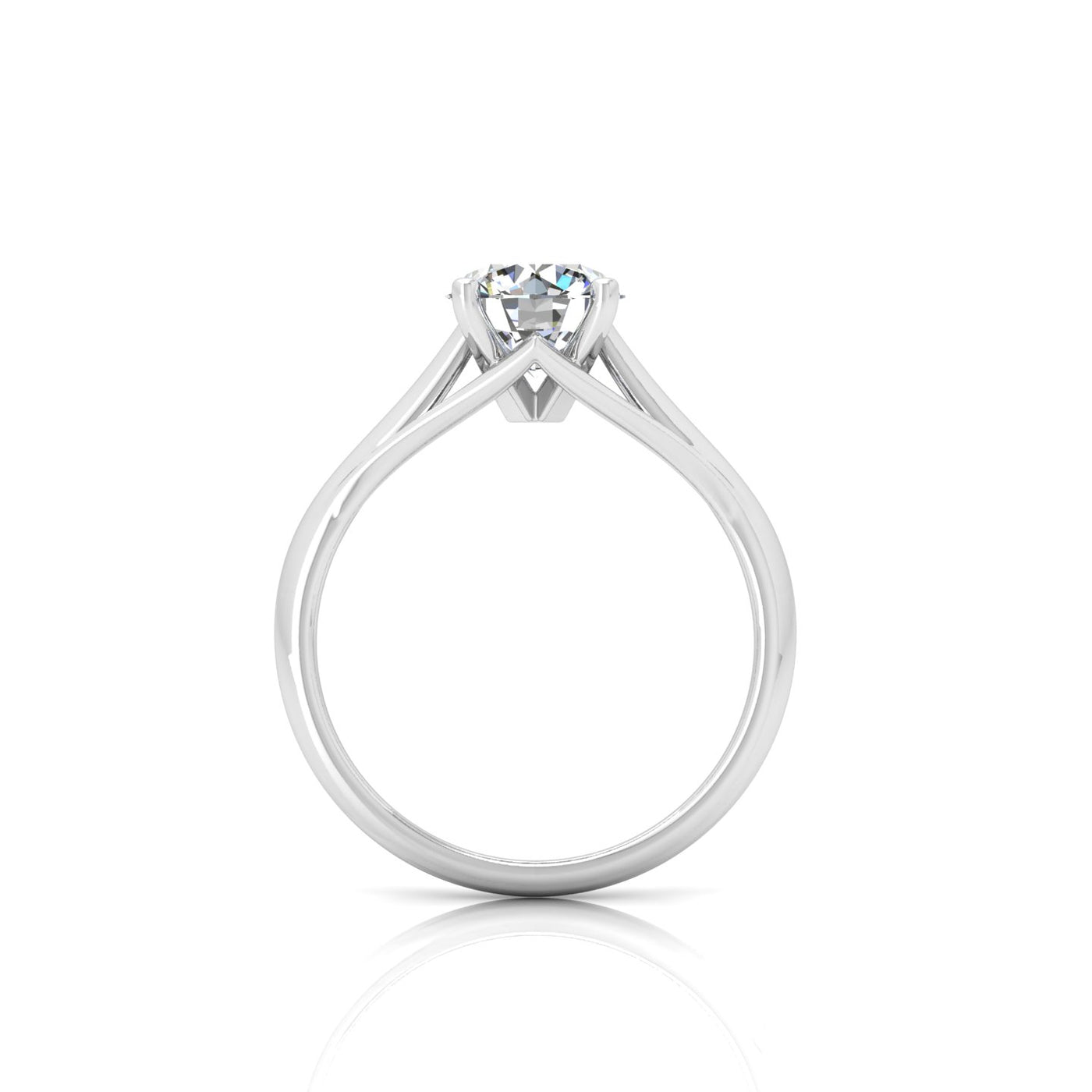 Top View of Round Brilliant Solitaire with Split Band Setting