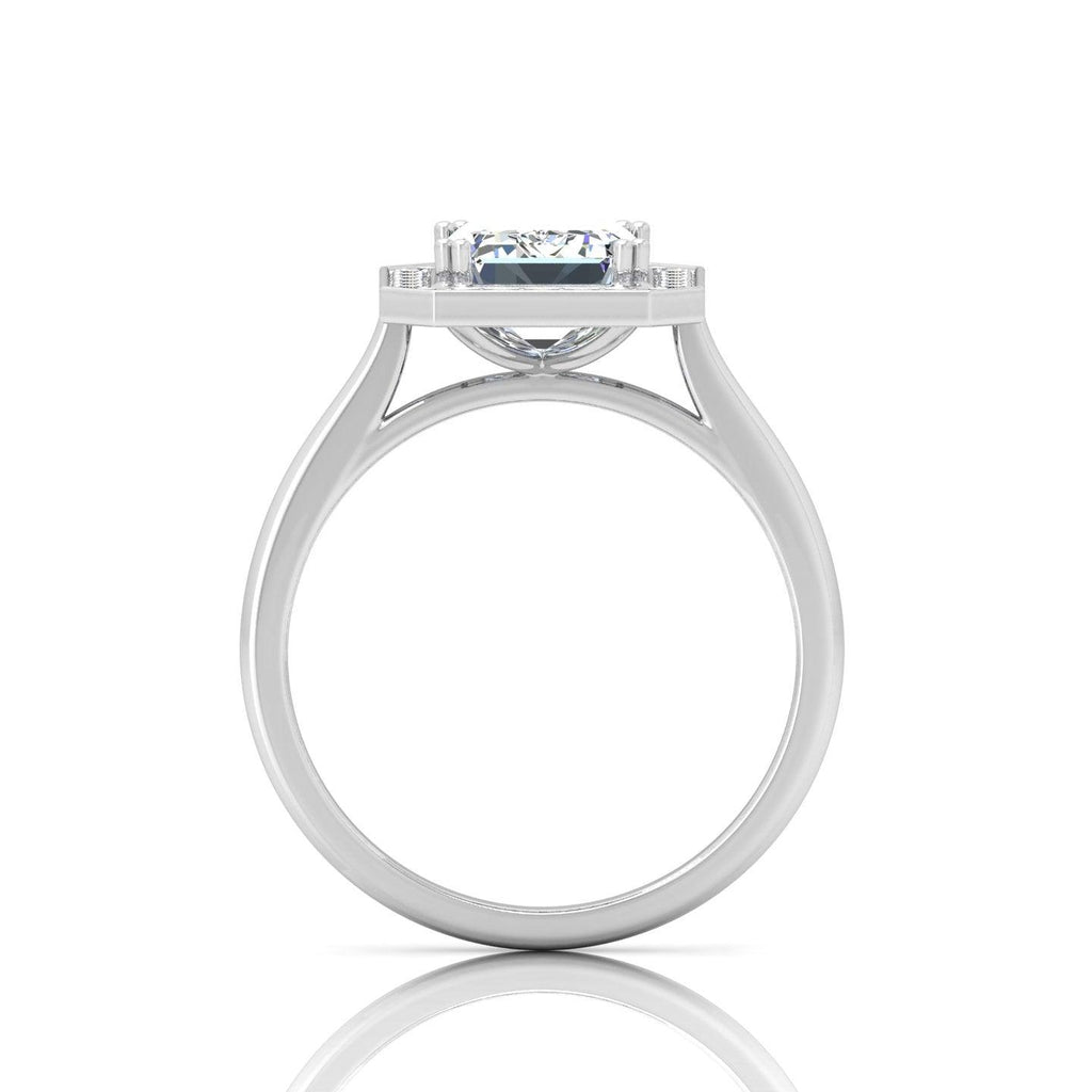 IGI Certified 1.20Ct E/VVS Emerald & Diamond Halo Engagement Ring in Platinum