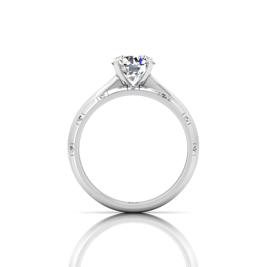Certified Classic Round Diamond Solitaire Engagement Ring With Band 1.20Ct E/VS