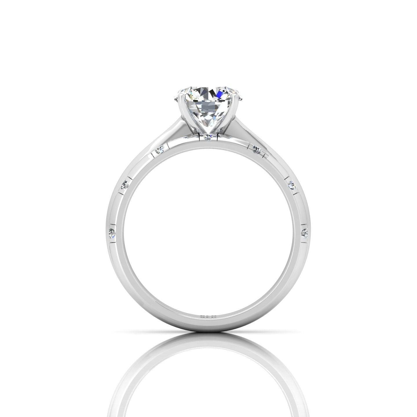 Certified Classic Round Diamond Solitaire Engagement Ring With Band 1.20Ct E/VS