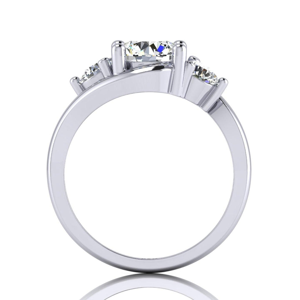 Classic Round Diamond Trilogy Engagement Ring in Platinum 1.00Ct-3.00Ct