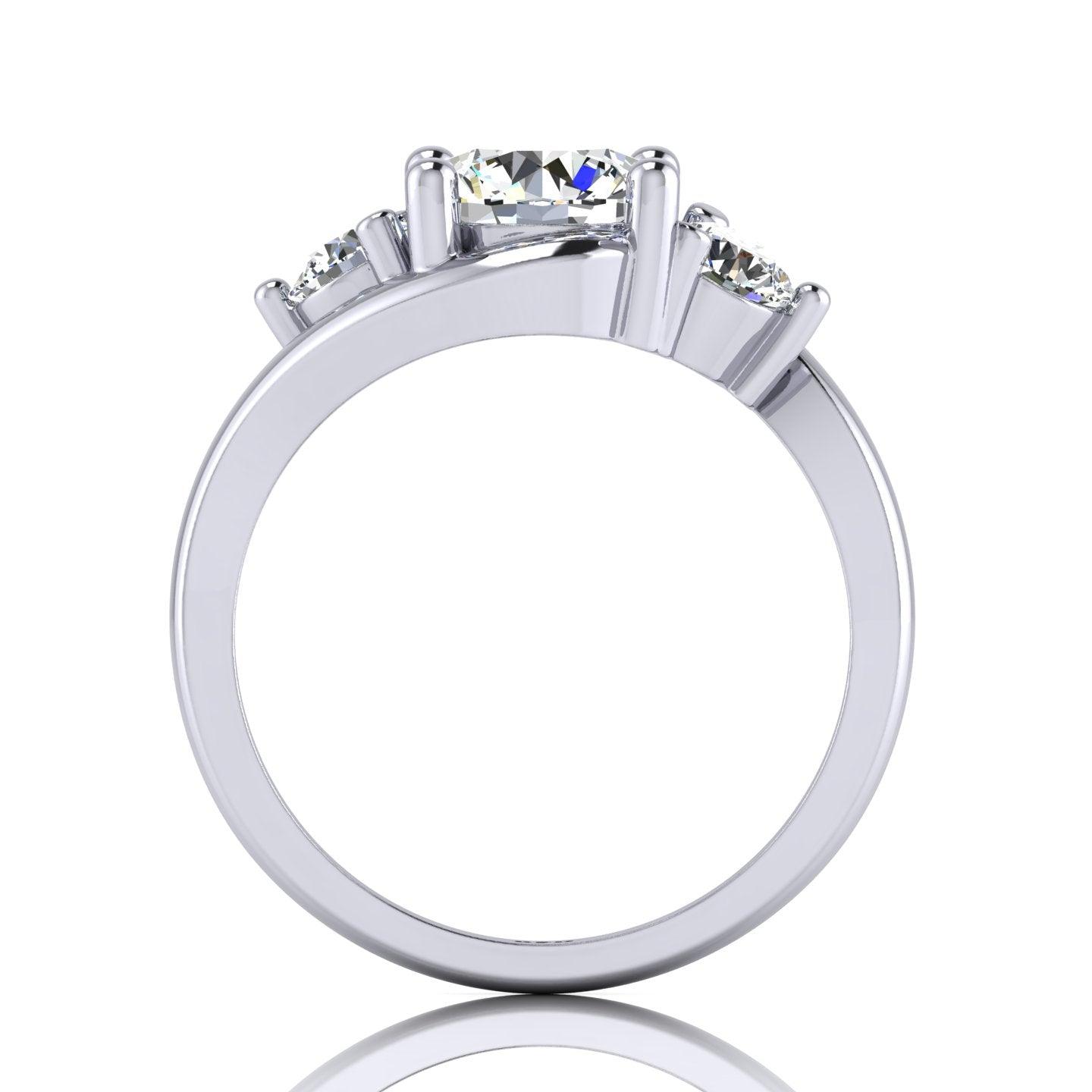 Classic Round Diamond Trilogy Engagement Ring in Platinum 1.00Ct-3.00Ct