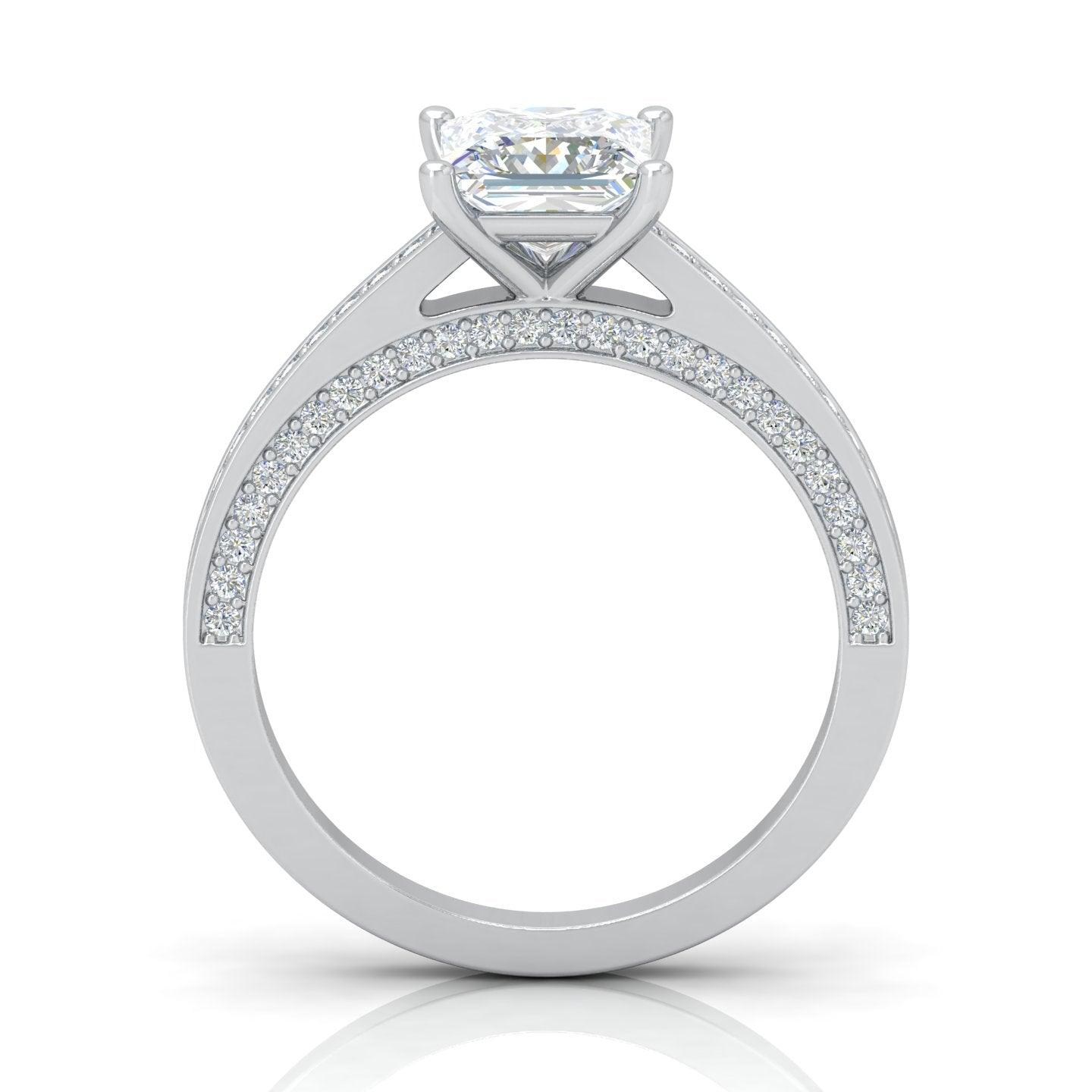 Certified Princess Diamond Engagement Ring 2.00Carat E/VS