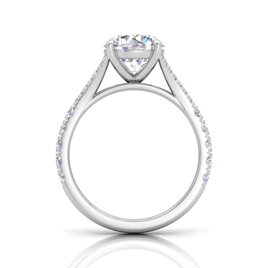 Julie Round Diamond Split Shank Engagement Ring