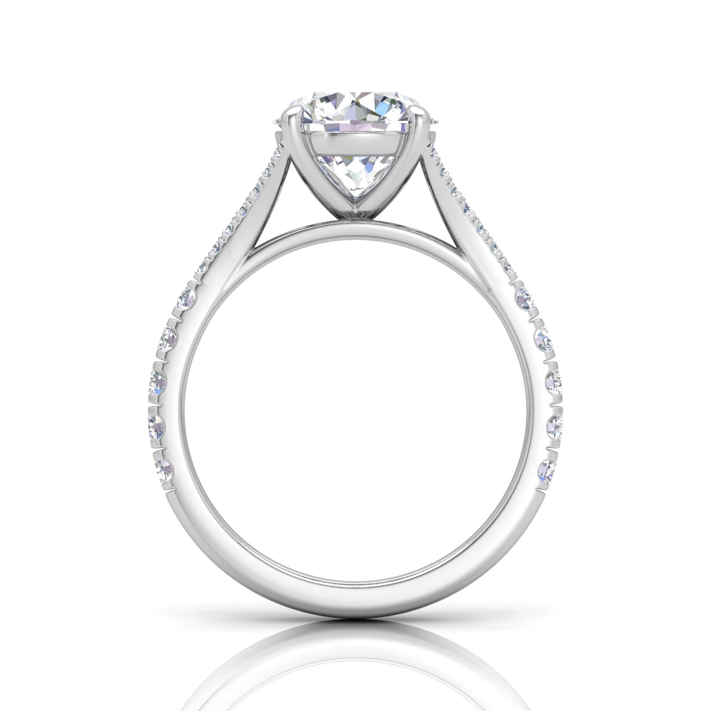 Julie Round Diamond Split Shank Engagement Ring