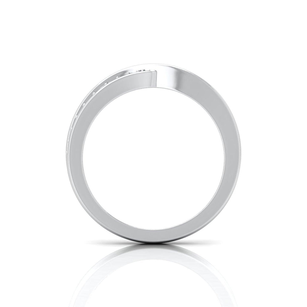0.25 Carat D/VS Round Diamond Twisted Shank Designer Half Eternity Wedding Ring - amadadiamonds