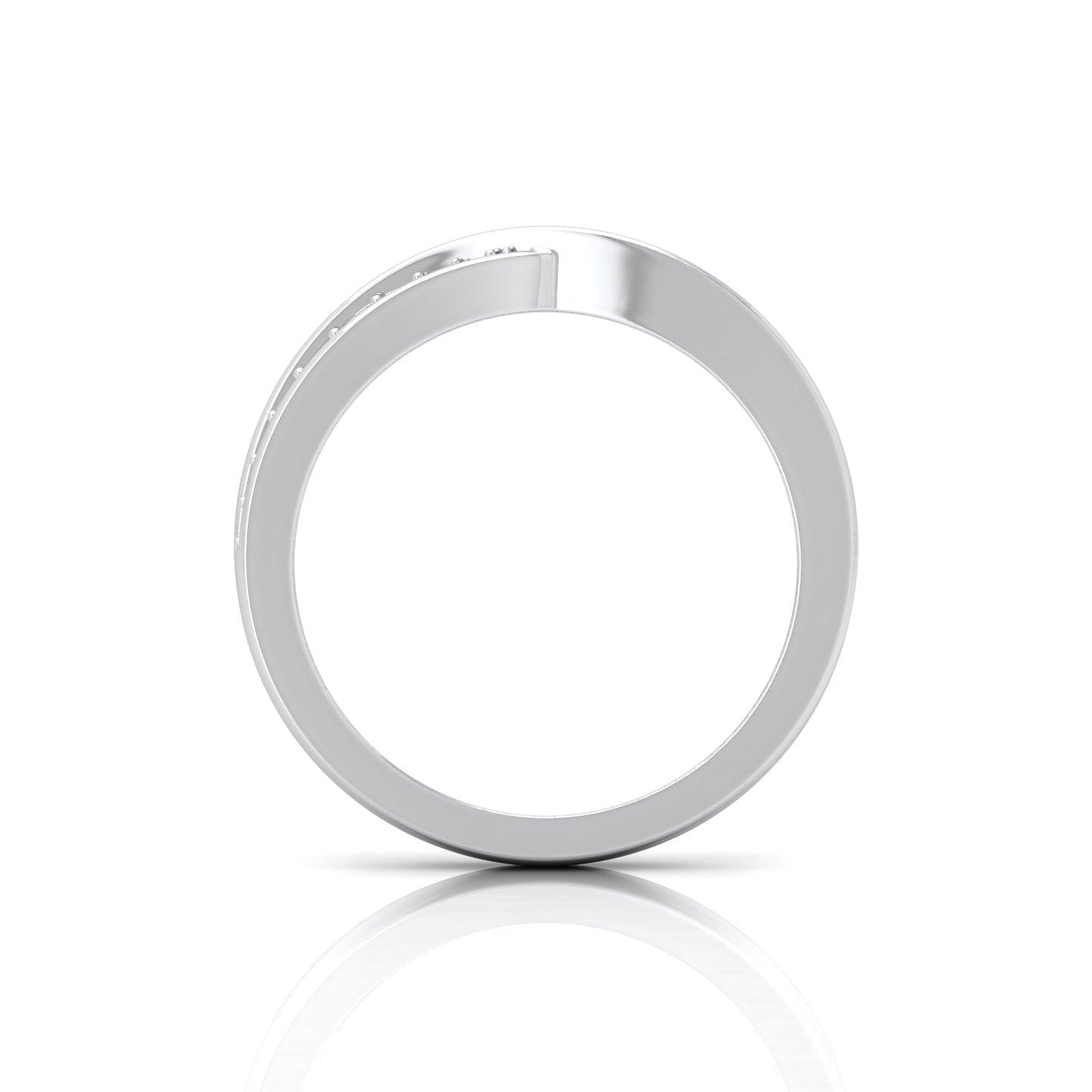 0.25 Carat D/VS Round Diamond Twisted Shank Designer Half Eternity Wedding Ring - amadadiamonds