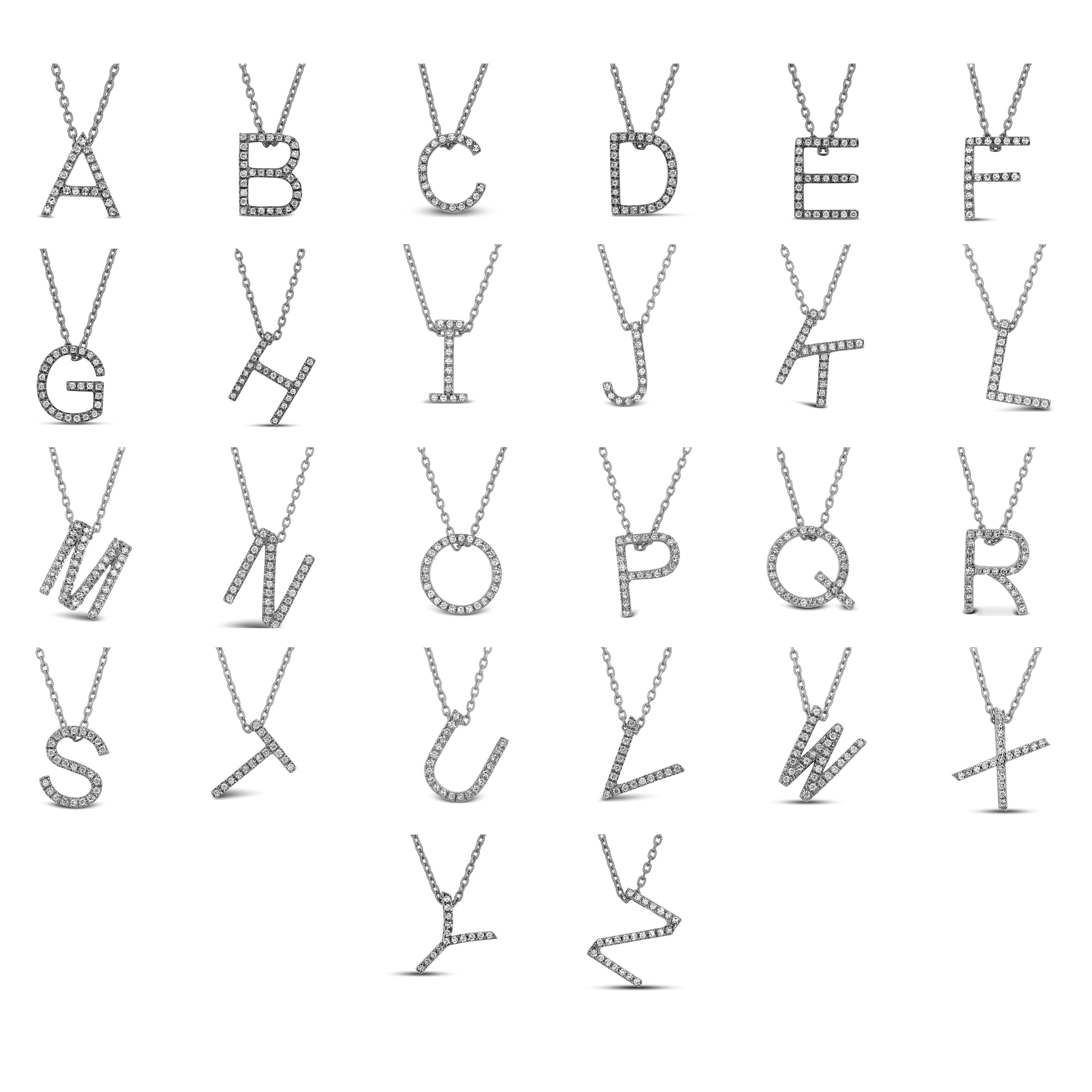 A-Z Initial Lab-Created Diamond Necklace in Gold