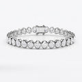 D-E/VS Oval Lab-Grown Diamond Bezel Tennis Bracelet in Gold & Platinum – 10.00ct