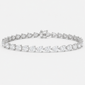 D-E/VS Lab-Grown Pear Diamond Claw Set Tennis Bracelet in Gold & Platinum (8–30ct)