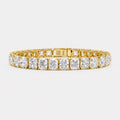 30.00ct Cushion Diamond Tennis Bracelet - 9k Yellow Gold