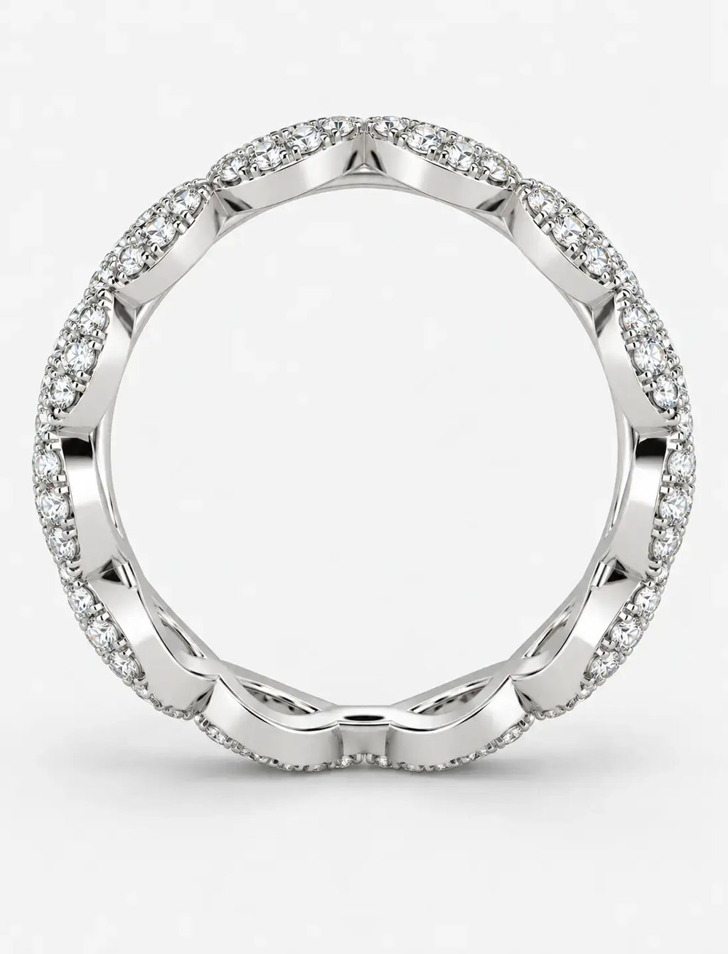 1.00 Ct Round Diamond Pavé Stackable Wedding Ring – Gold & Platinum