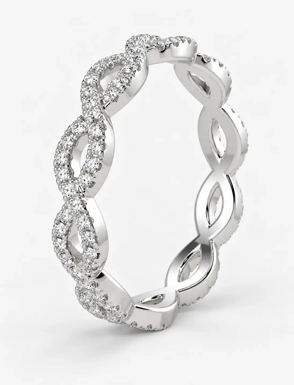1.00 Ct Round Diamond Pavé Stackable Wedding Ring – Gold & Platinum