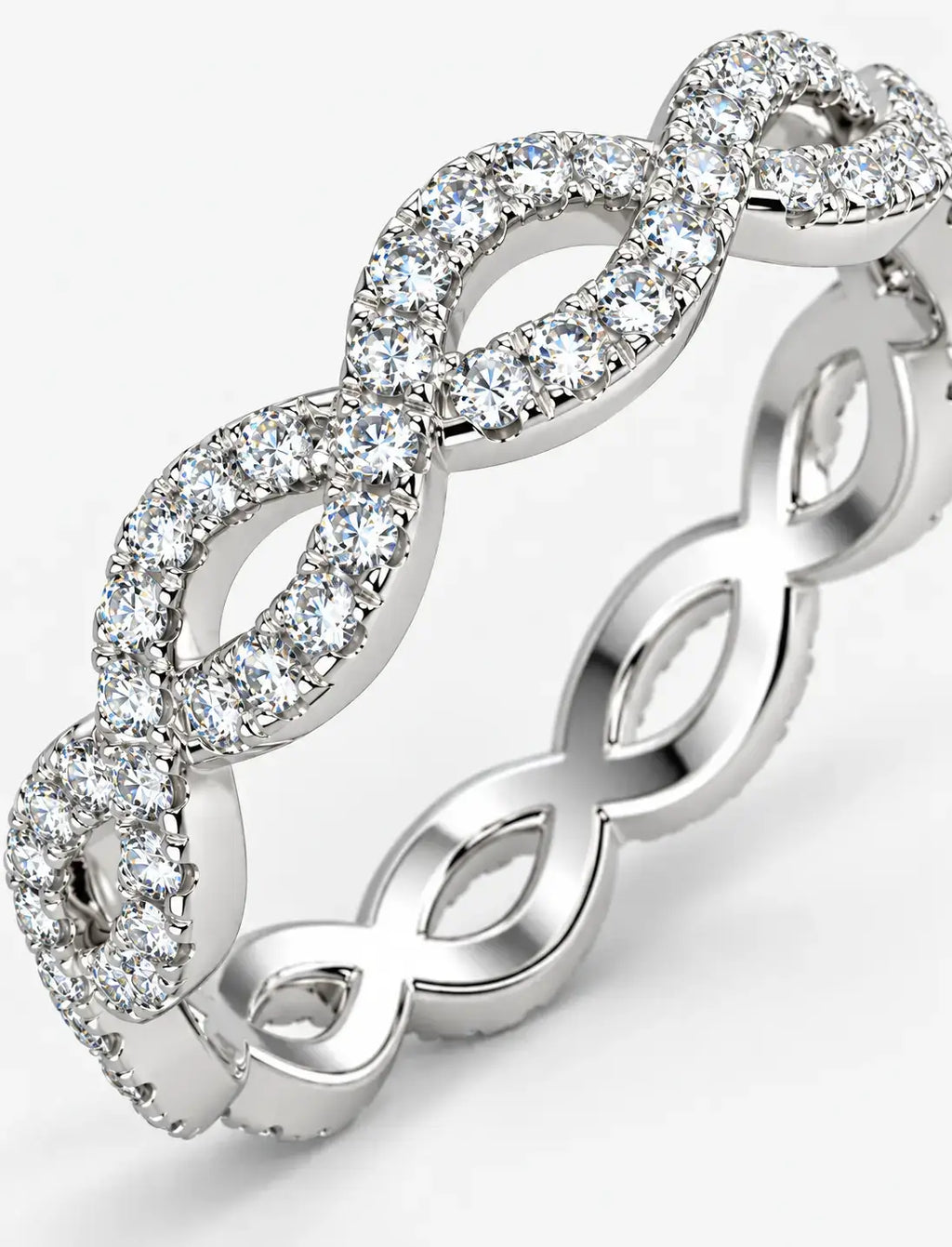 1.00 Ct Round Diamond Pavé Stackable Wedding Ring – Gold & Platinum